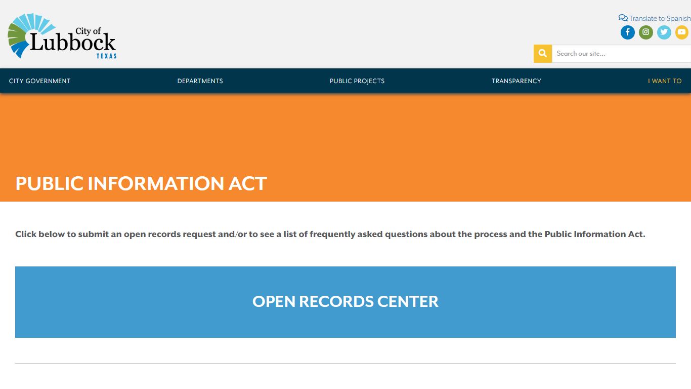 City of Lubbock - Public Information Act